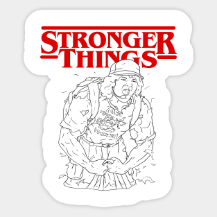 Dustin Stranger Things Parody Stronger Things Sticker